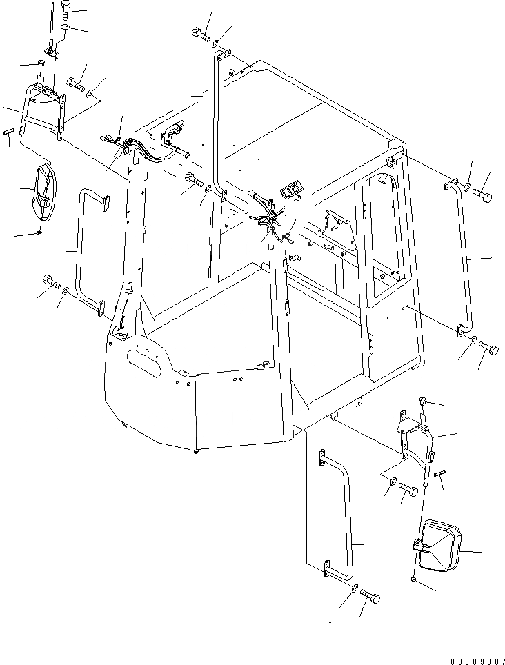 Схема запчастей Komatsu WA380-6 - MIRROR(№-8) ЧАСТИ КОРПУСА