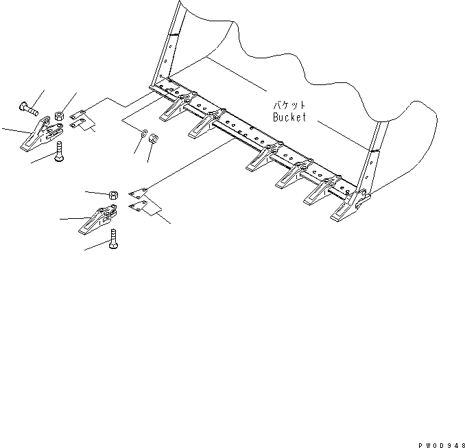 Схема запчастей Komatsu WA380-6 - TOOTH(№-) РАБОЧЕЕ ОБОРУДОВАНИЕ