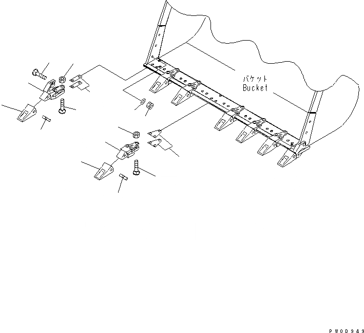 Схема запчастей Komatsu WA380-6 - TIP TOOTH(№-) РАБОЧЕЕ ОБОРУДОВАНИЕ