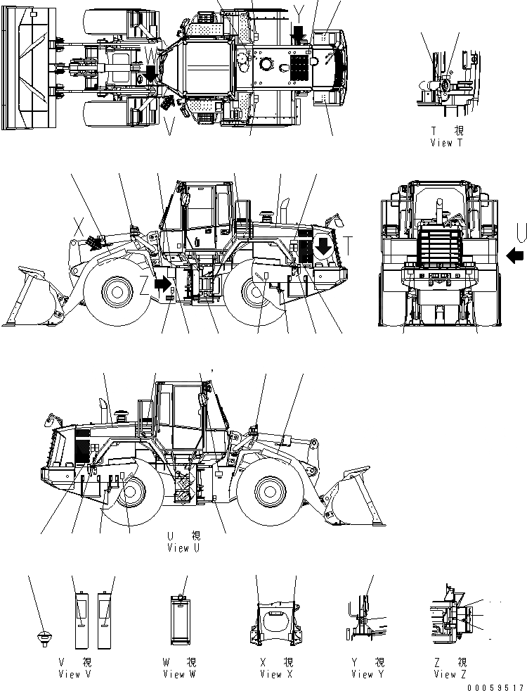 Схема запчастей Komatsu WA380-6 - МАРКИРОВКА (АНГЛ.) (PICTORIAL) (/)(№-) МАРКИРОВКА