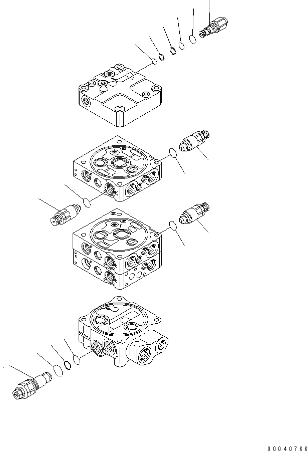 Схема запчастей Komatsu WA380-6 - КОНТРОЛЬНЫЙ КЛАПАН (2-Х СЕЦИОНН.) (ECSS LESS) (/7)(№-) ОСНОВН. КОМПОНЕНТЫ И РЕМКОМПЛЕКТЫ