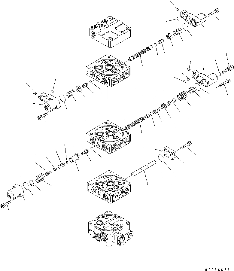 Схема запчастей Komatsu WA380-6 - КОНТРОЛЬНЫЙ КЛАПАН (2-Х СЕЦИОНН.) (ECSS LESS) (/7)(№-) ОСНОВН. КОМПОНЕНТЫ И РЕМКОМПЛЕКТЫ