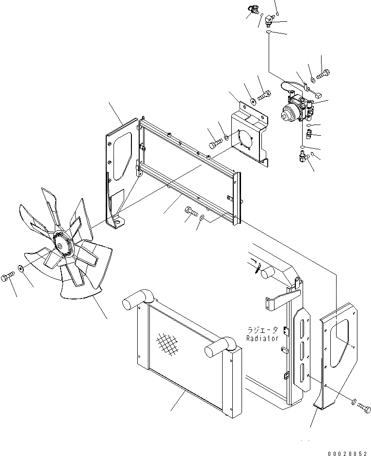 Схема запчастей Komatsu WA380-5 - РАДИАТОР (ПРИВОД ВЕНТИЛЯТОРА)(№79-) СИСТЕМА ОХЛАЖДЕНИЯ