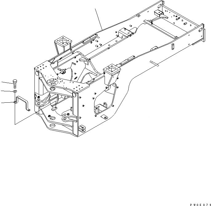 Схема запчастей Komatsu WA380-5 - ЗАДН. РАМА (ДЛЯ ЗАДН. ПОЛН. КРЫЛО) ОСНОВНАЯ РАМА И ЕЕ ЧАСТИ