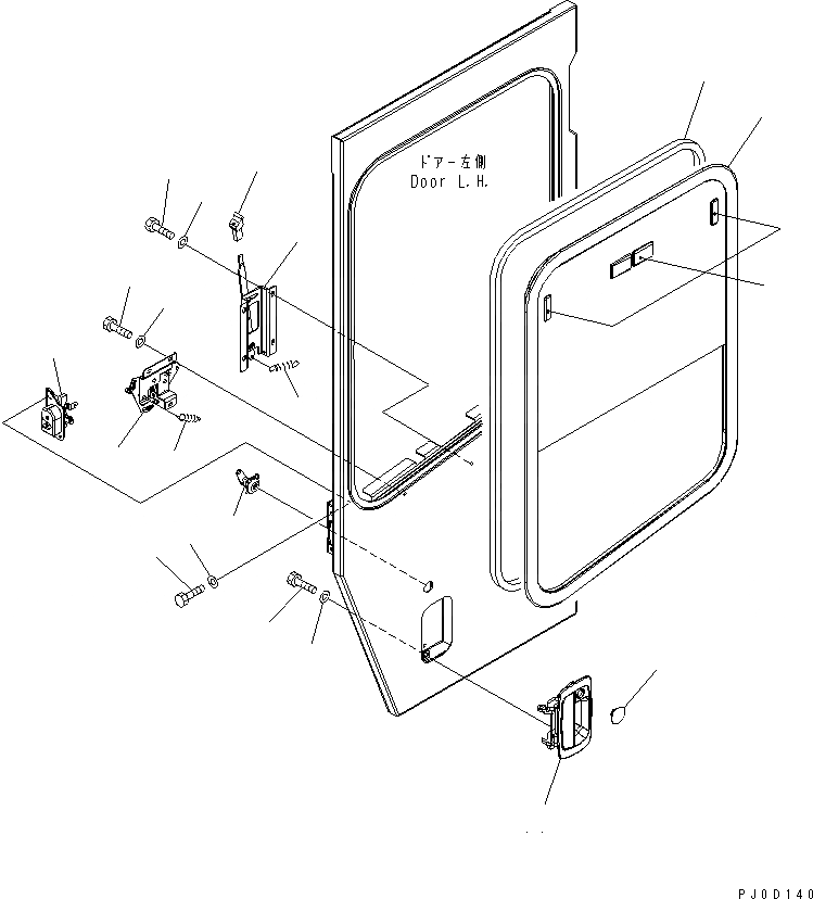 Схема запчастей Komatsu WA380-5 - КАБИНА ROPS (ДВЕРЬ ЛЕВ.) (КРОМЕ ЯПОН.) КАБИНА ОПЕРАТОРА И СИСТЕМА УПРАВЛЕНИЯ