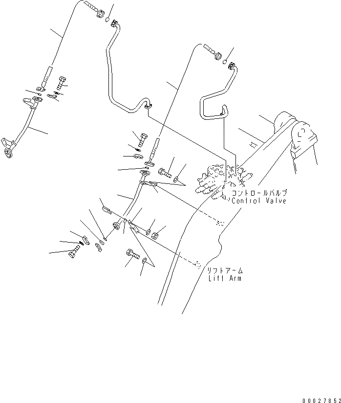 Схема запчастей Komatsu WA380-5 - РУКОЯТЬ И BELL CRANK (ТРУБЫ СТРЕЛЫ) (С 3-Х СЕКЦ. КОНТР. КЛАПАНОМ) РАБОЧЕЕ ОБОРУДОВАНИЕ