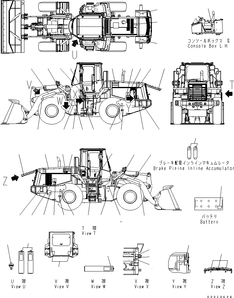 Схема запчастей Komatsu WA380-5 - МАРКИРОВКА (ТУРЦИЯ) (ДЛЯ СТРАН ЕС) МАРКИРОВКА