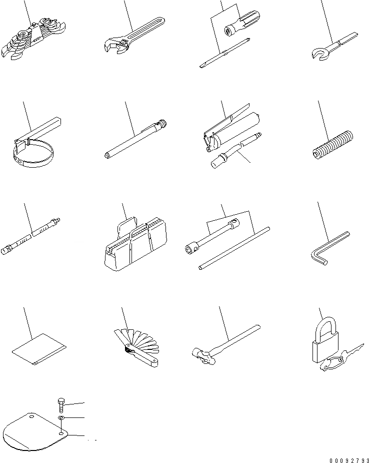Схема запчастей Komatsu WA380-5 - ИНСТРУМЕНТ (С ЗАЩИТА ОТ ВАНДАЛИЗМА И WRENCH ДЛЯ КОЛЕСА ВТУЛКА БОЛТ) АКСЕССУАРЫ И ИНСТРУМЕНТ