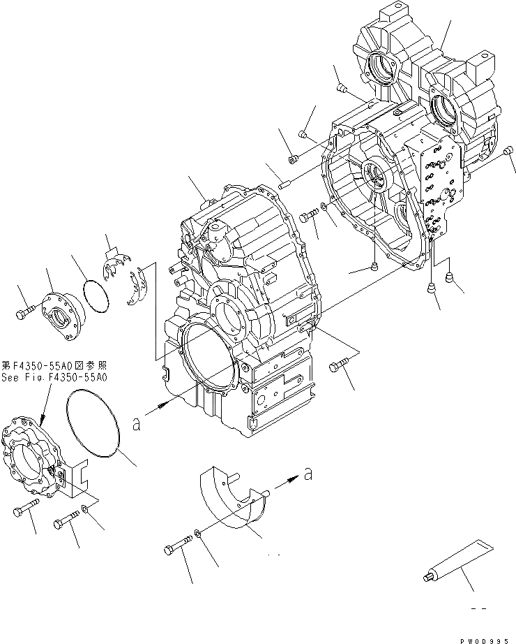 Схема запчастей Komatsu WA380-5 - ТРАНСМИССИЯ (КОРПУС ТРАНСМИССИИ) ТРАНСМИССИЯ