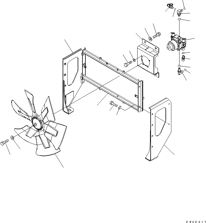 Схема запчастей Komatsu WA380-5 - ПРИВОД ВЕНТИЛЯТОРА ГИДРАВЛИКА