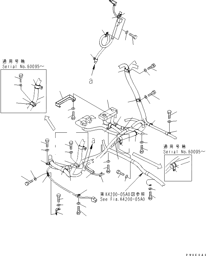 Схема запчастей Komatsu WA380-5 - ОСНОВН. КОНСТРУКЦИЯ (ПРОВОДКА) (/) КАБИНА ОПЕРАТОРА И СИСТЕМА УПРАВЛЕНИЯ