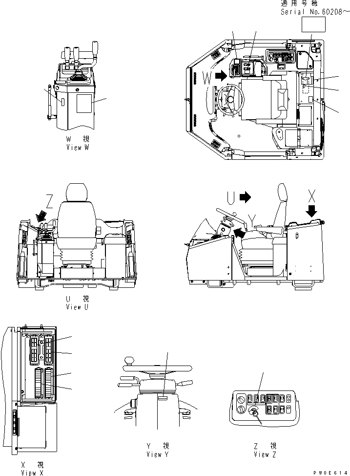 Схема запчастей Komatsu WA380-5 - ПОЛ ТАБЛИЧКИ (ДЛЯ MONO + РЫЧАГ¤ SNOW ANGLE PНИЗ.) КАБИНА ОПЕРАТОРА И СИСТЕМА УПРАВЛЕНИЯ
