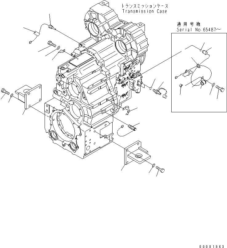 Схема запчастей Komatsu WA380-6 - ТРАНСМИССИЯ НАВЕСН. ОБОРУД(№87-) ТРАНСМИССИЯ