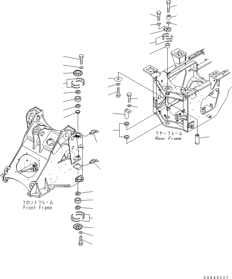 Схема запчастей Komatsu WA380-6 - HINGE ПАЛЕЦ(№-) ОСНОВНАЯ РАМА И ЕЕ ЧАСТИ