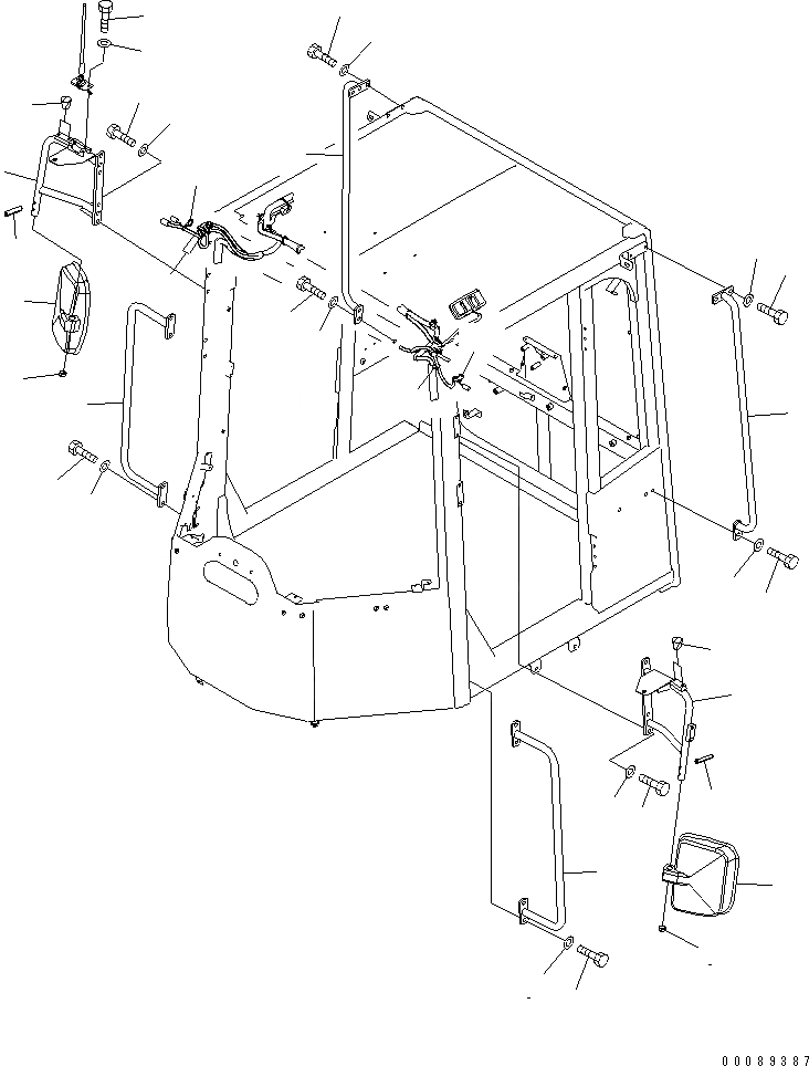 Схема запчастей Komatsu WA380-6 - MIRROR(№-8) ЧАСТИ КОРПУСА