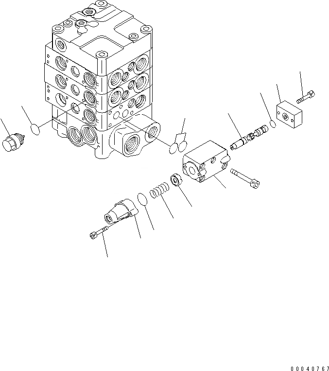 Схема запчастей Komatsu WA380-6 - КОНТРОЛЬНЫЙ КЛАПАН (2-Х СЕЦИОНН.) (7/8)(№-) ОСНОВН. КОМПОНЕНТЫ И РЕМКОМПЛЕКТЫ