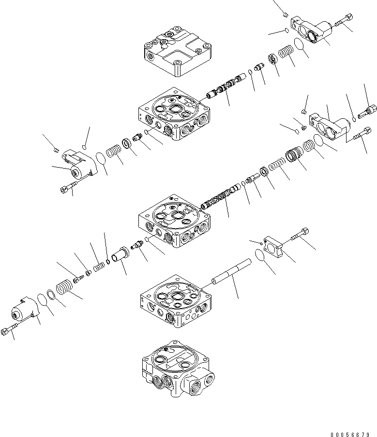 Схема запчастей Komatsu WA380-6 - КОНТРОЛЬНЫЙ КЛАПАН (2-Х СЕЦИОНН.) (ECSS LESS) (/7)(№-) ОСНОВН. КОМПОНЕНТЫ И РЕМКОМПЛЕКТЫ