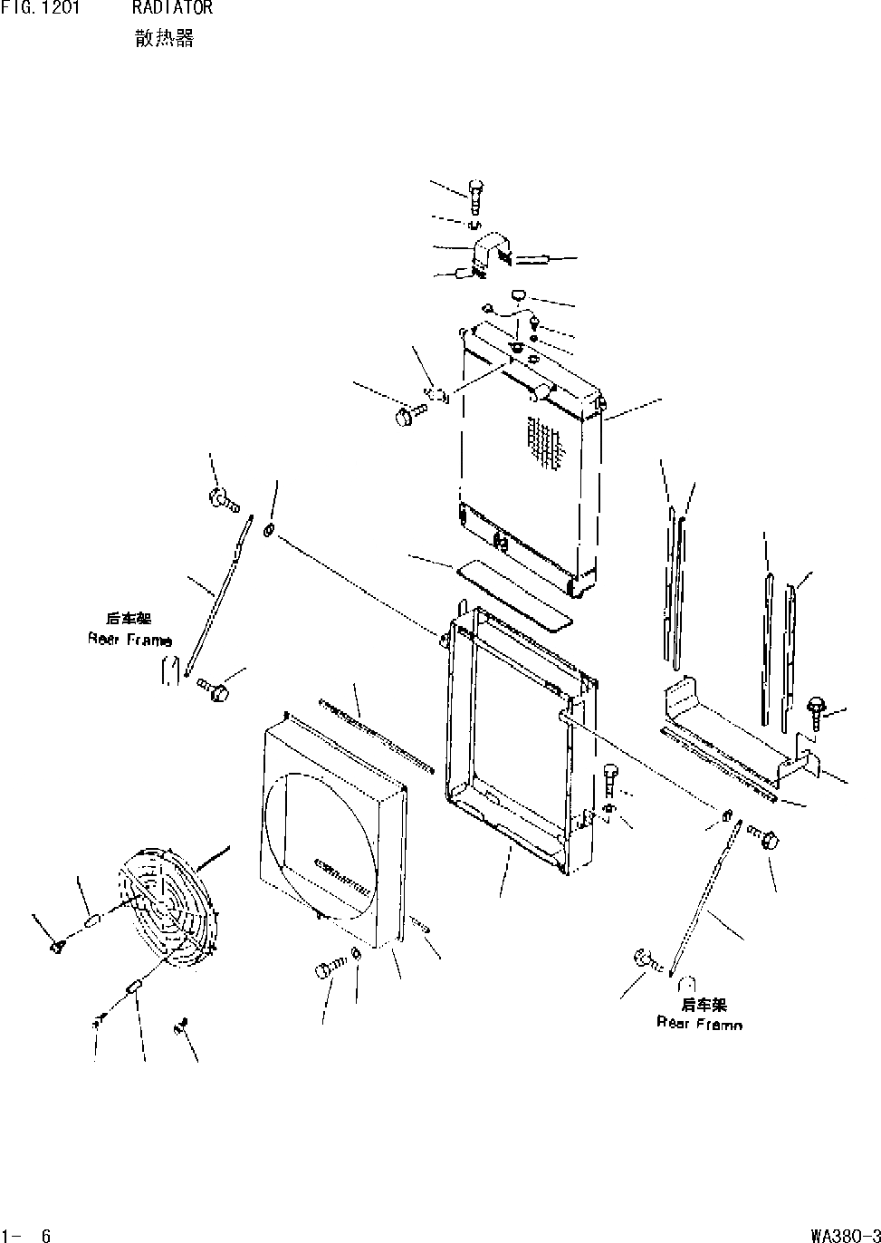 Схема запчастей Komatsu WA380-DZ-3 - РАДИАТОР [КОМПОНЕНТЫ И ЭЛЕКТРИКА]