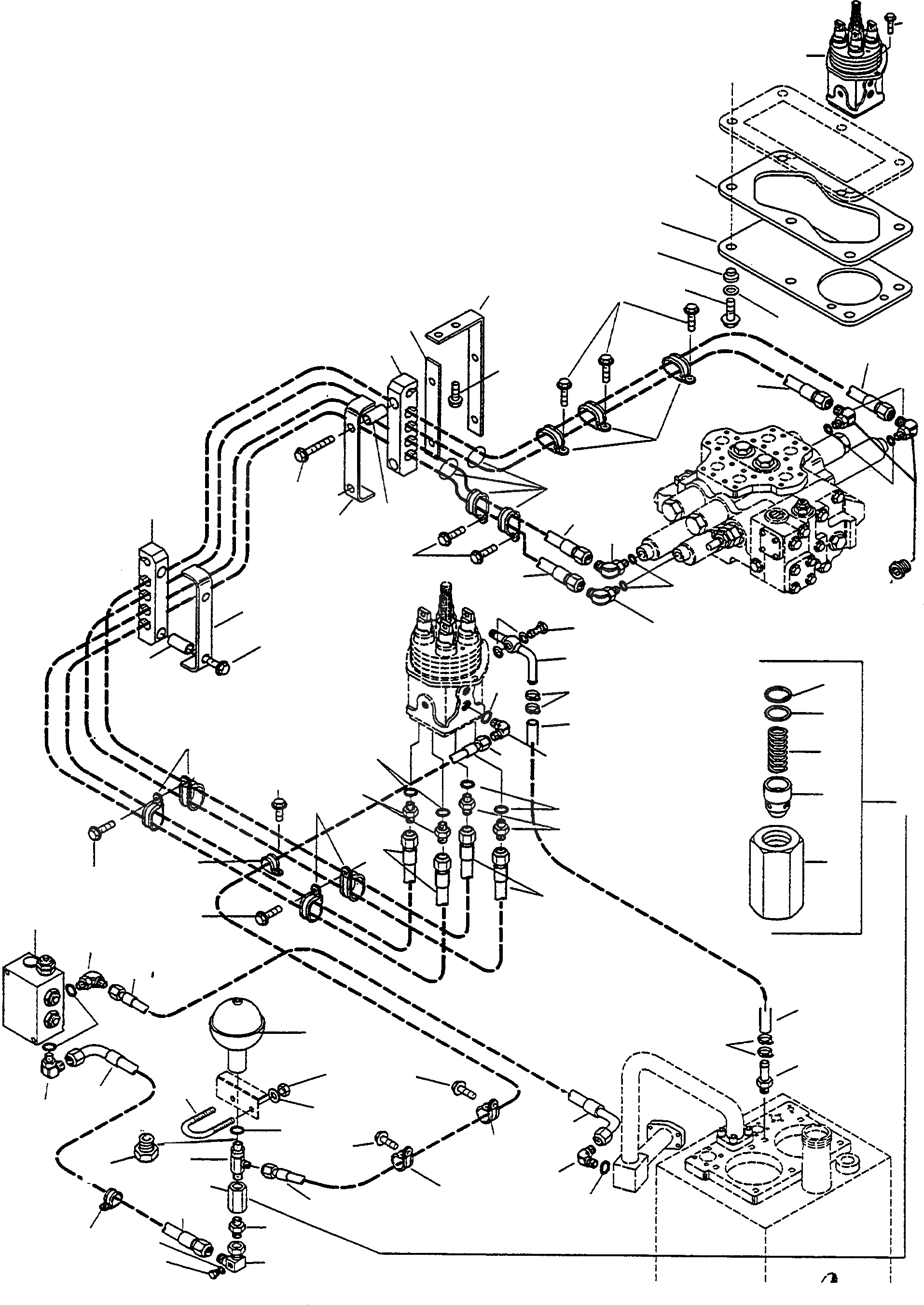 Схема запчастей Komatsu WA380-3 - ТРУБЫS ДЛЯ УДАЛЕНН. УПРАВЛЯЮЩ. КЛАПАН, TWO WAYS ГИДРАВЛИКА