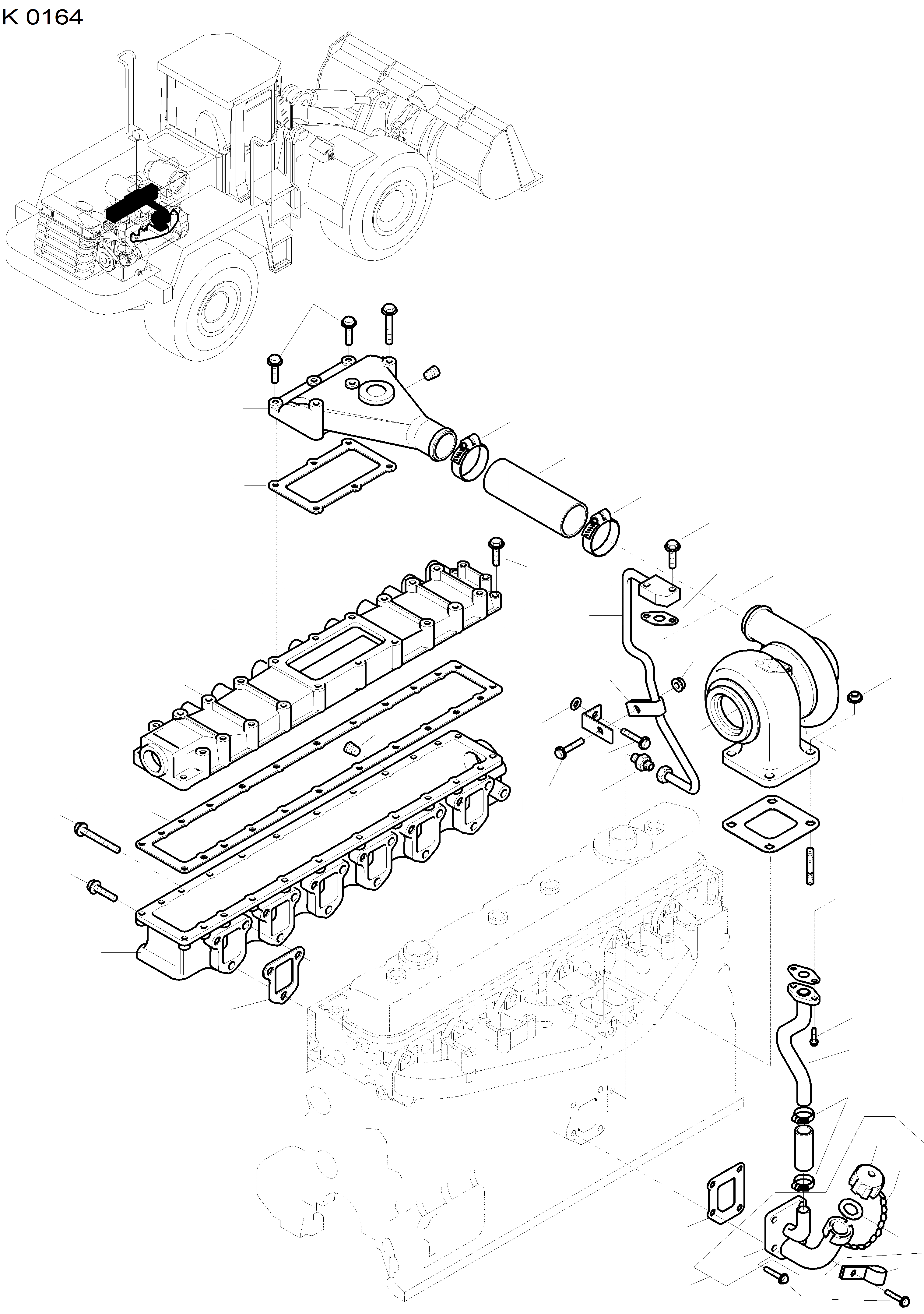 Схема запчастей Komatsu WA380-3 - INTAKE КОЛЛЕКТОР, ТУРБОНАГНЕТАТЕЛЬ ДВИГАТЕЛЬ, КРЕПЛЕНИЕ ДВИГАТЕЛЯ