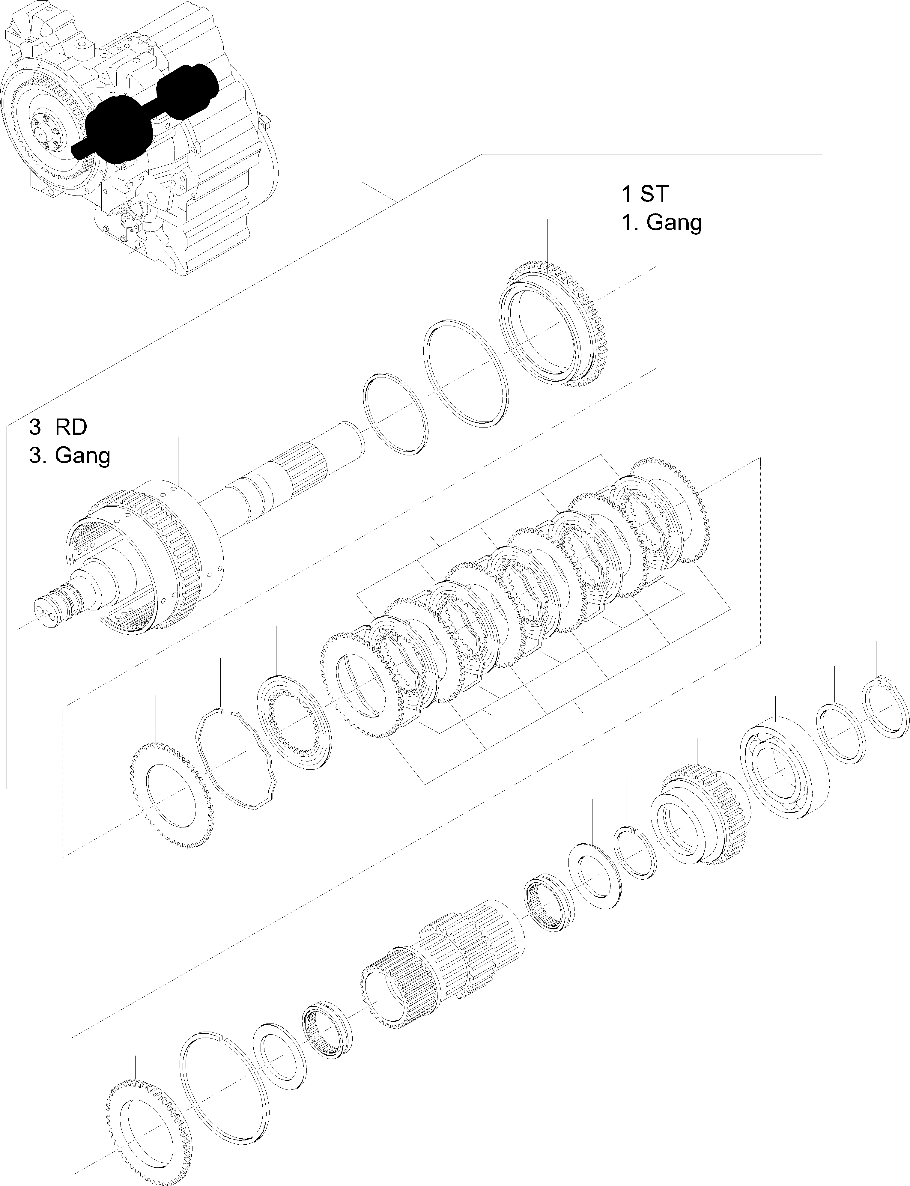 Схема запчастей Komatsu WA380-3 - ПРИВОДS И ВАЛS, МУФТА I ТРАНСМИССИЯ, КРЕСТОВИНА