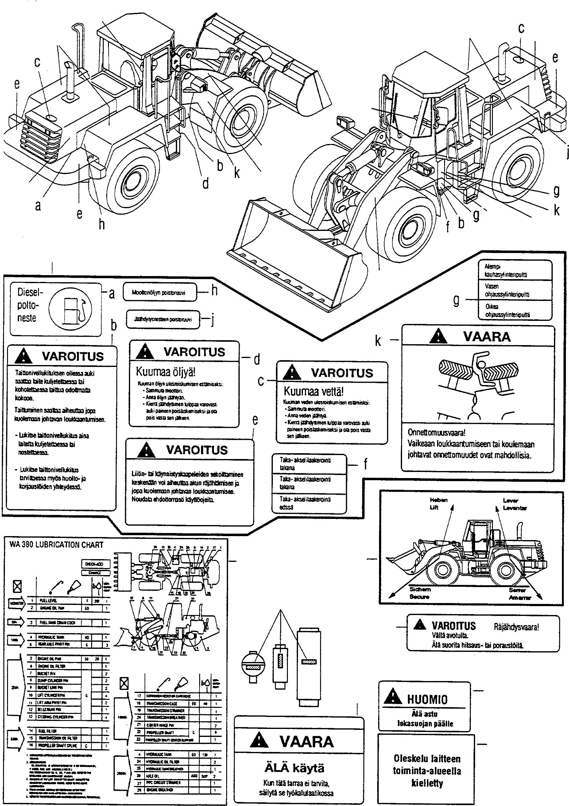 Схема запчастей Komatsu WA380-3 - ТАБЛИЧКИS, FINNISH ИНСТРУМЕНТ, АКСЕССУАРЫ, БУКВЕНН.