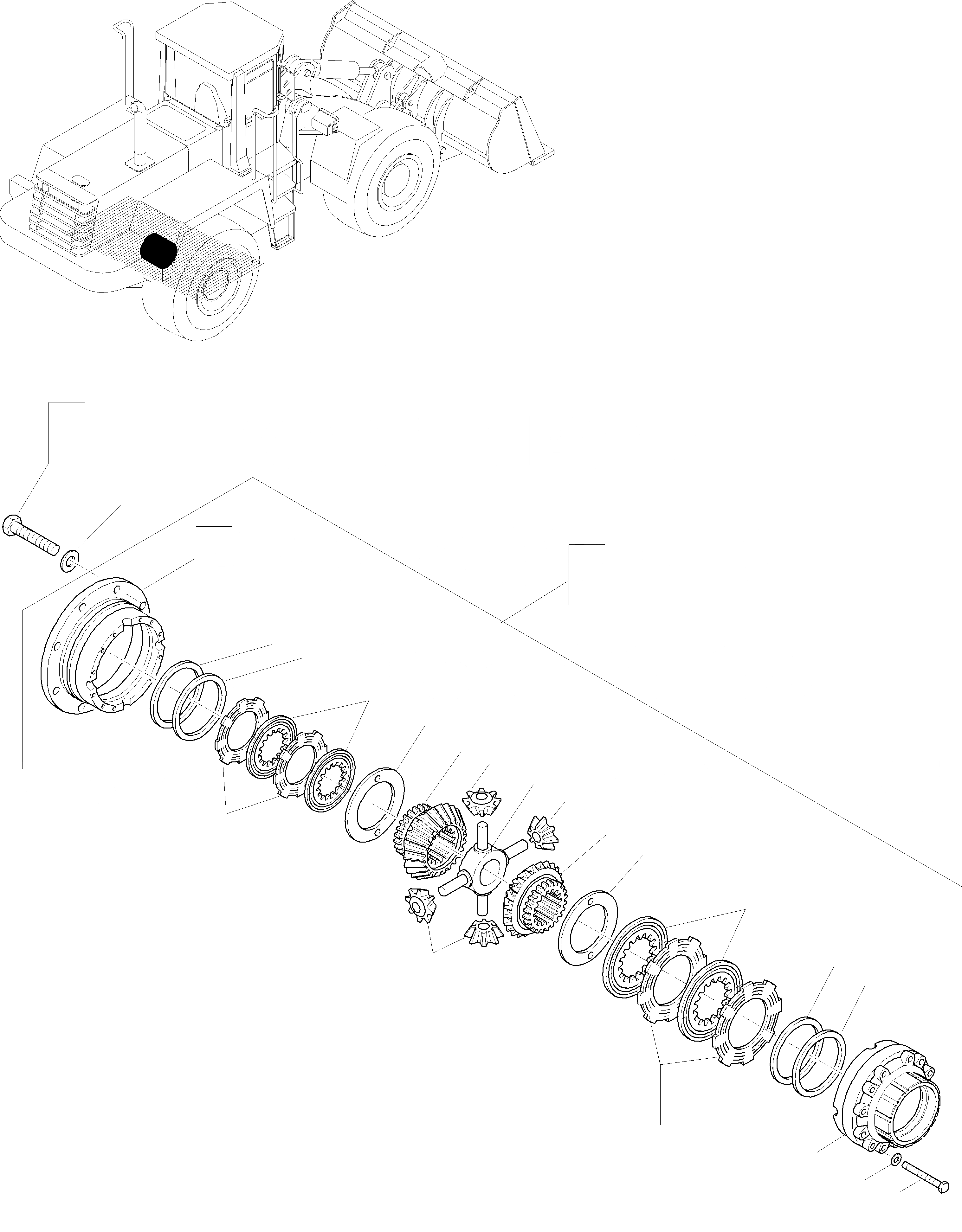 Схема запчастей Komatsu WA380-3 - ДИФФЕРЕНЦ. МОСТ INSERT, ЗАДН. МОСТ