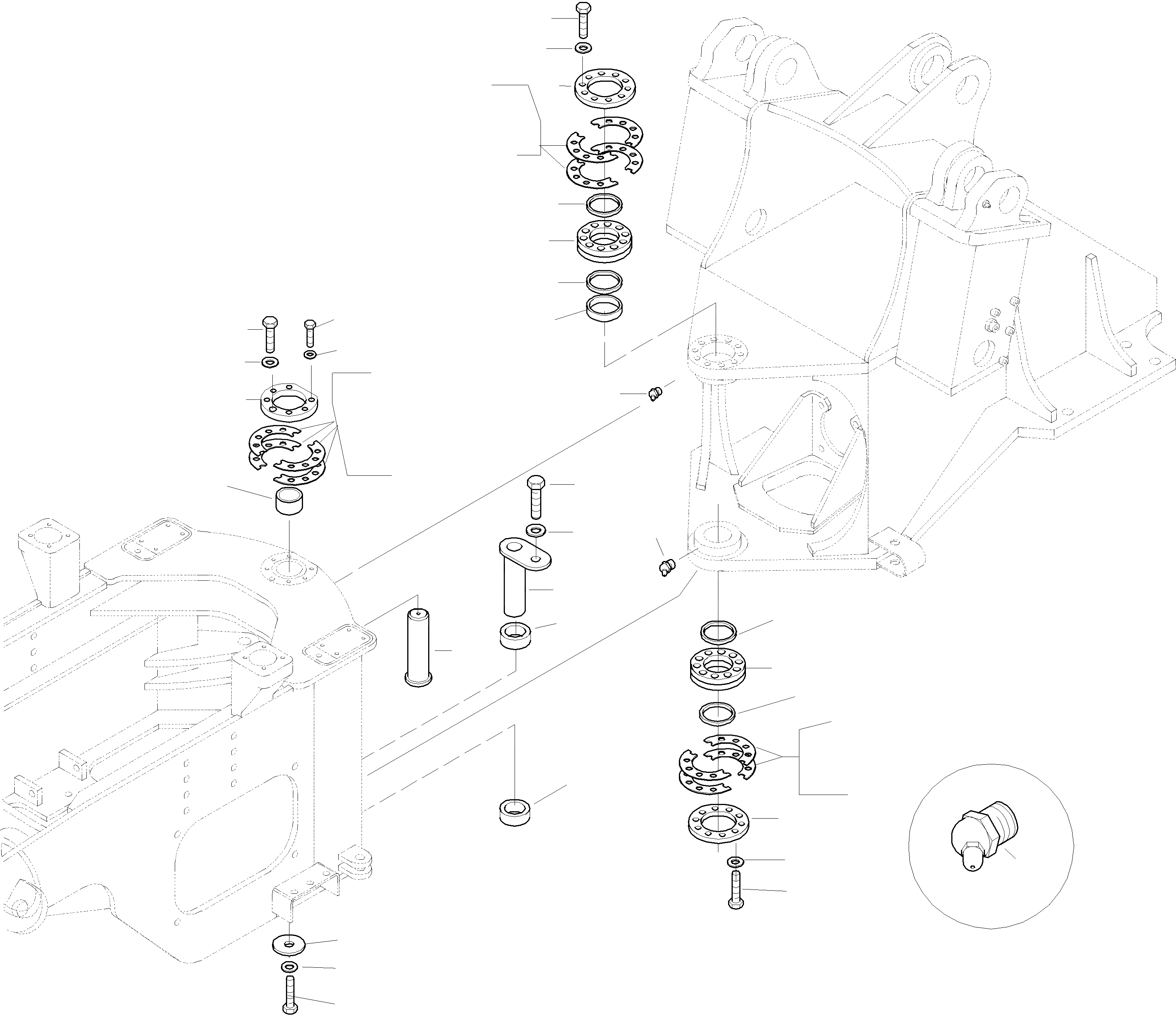 Схема запчастей Komatsu WA380-3 active - HINGE РАМА