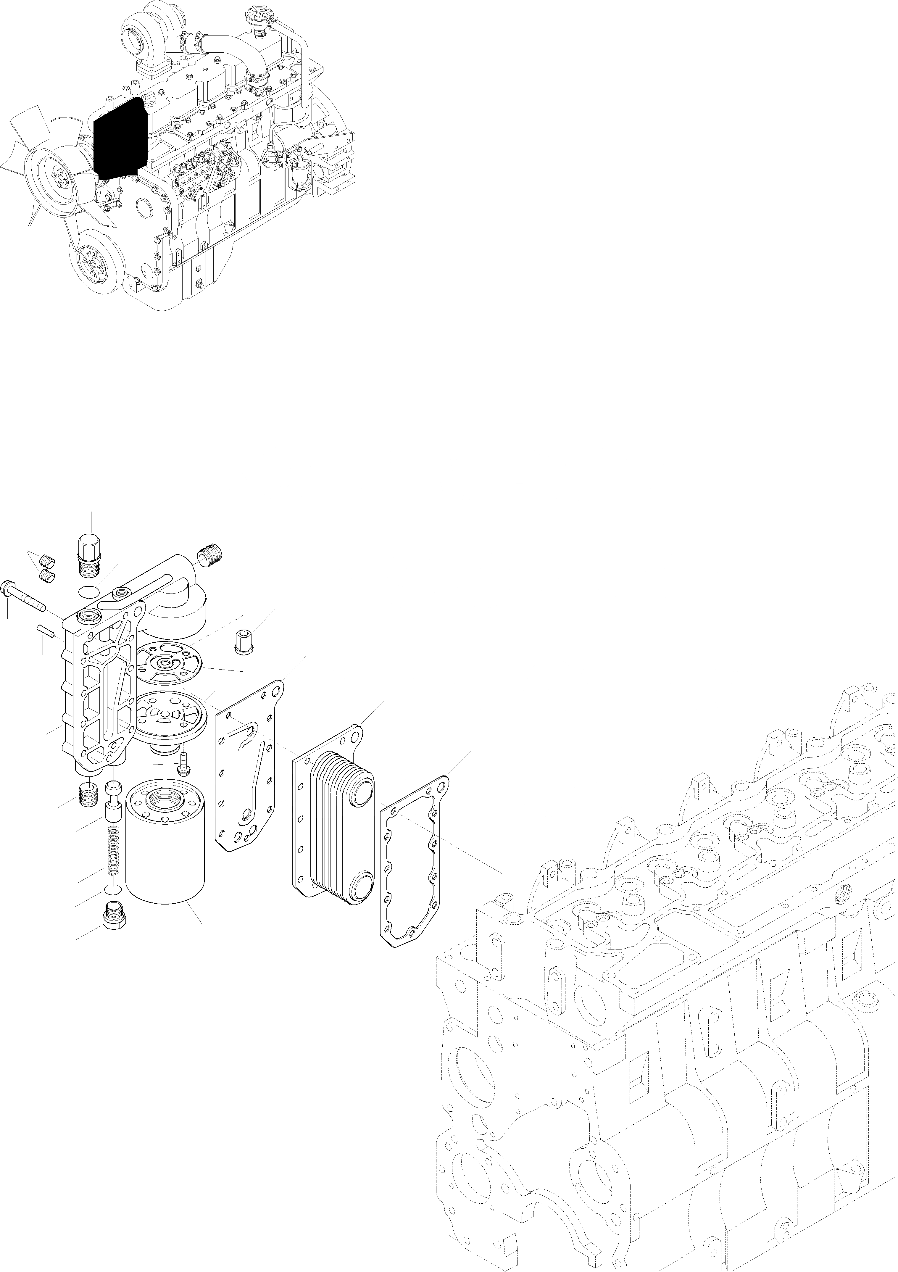 Схема запчастей Komatsu WA380-3 active - МАСЛ. ФИЛЬТР ДВИГАТЕЛЬ, КРЕПЛЕНИЕ ДВИГАТЕЛЯ