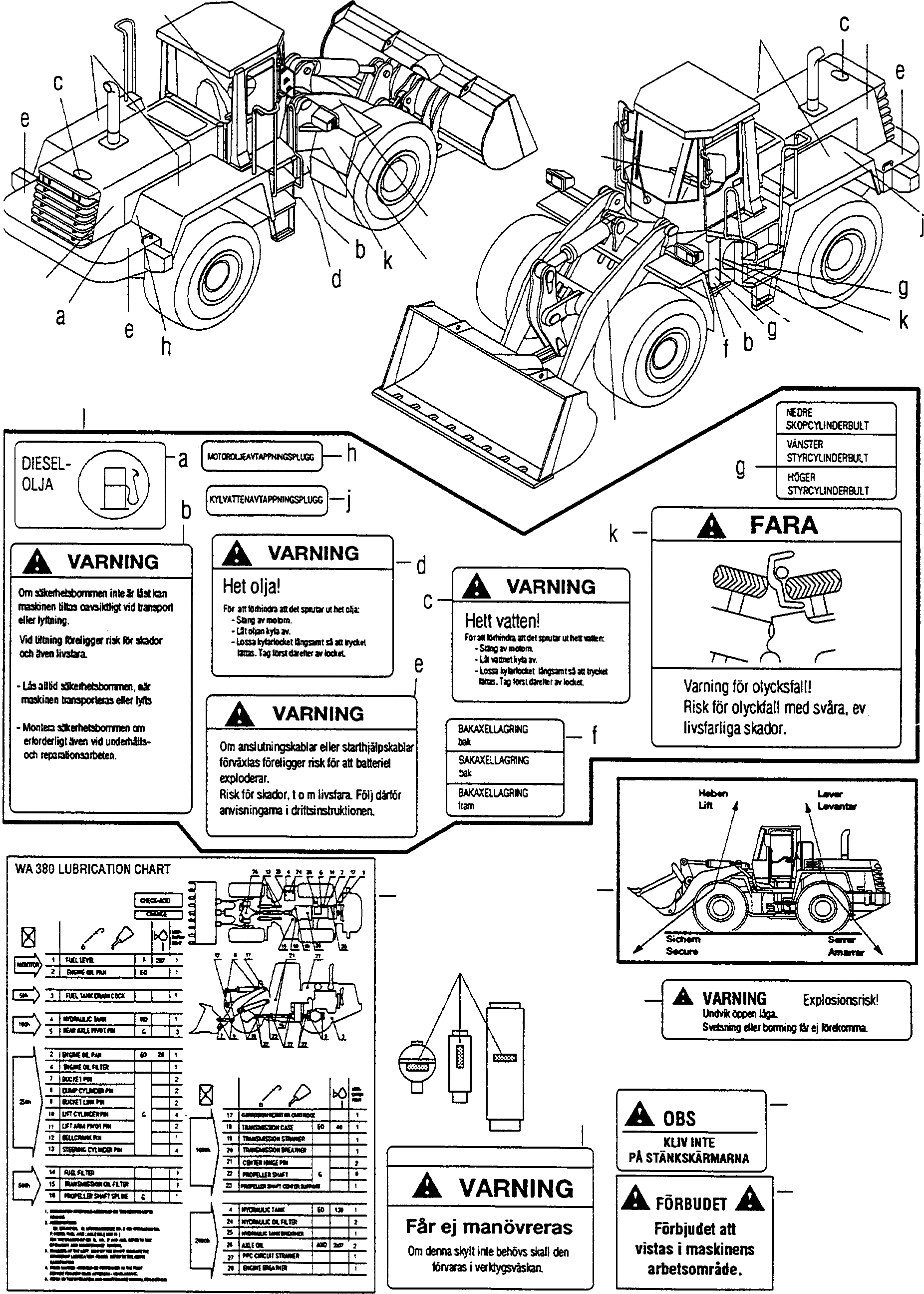 Схема запчастей Komatsu WA380-3 active - ТАБЛИЧКИS, SWEDISH ИНСТРУМЕНТ, АКСЕССУАРЫ, БУКВЕНН.