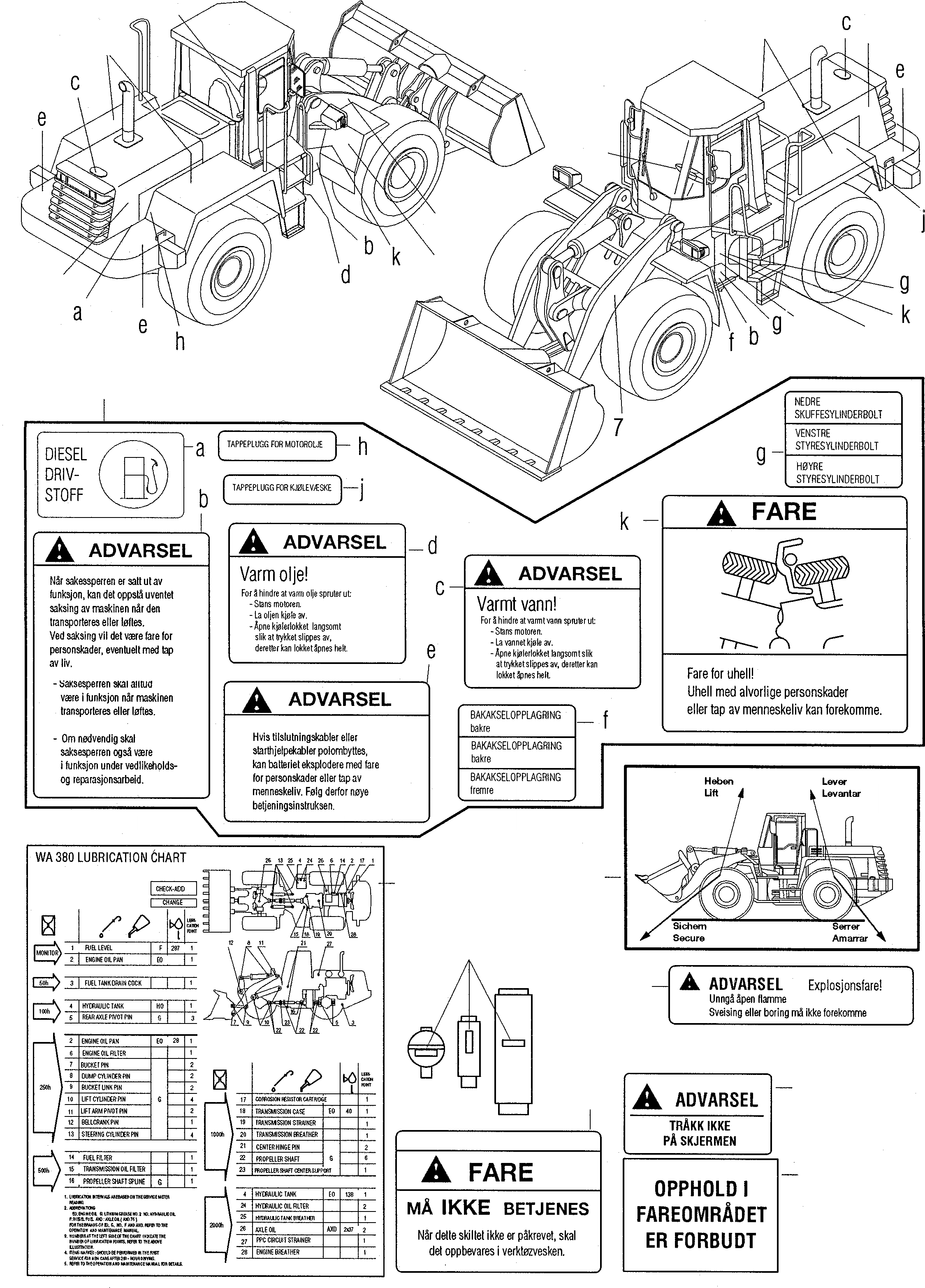 Схема запчастей Komatsu WA380-3 active - ТАБЛИЧКИS, NORWEGIAN ИНСТРУМЕНТ, АКСЕССУАРЫ, БУКВЕНН.