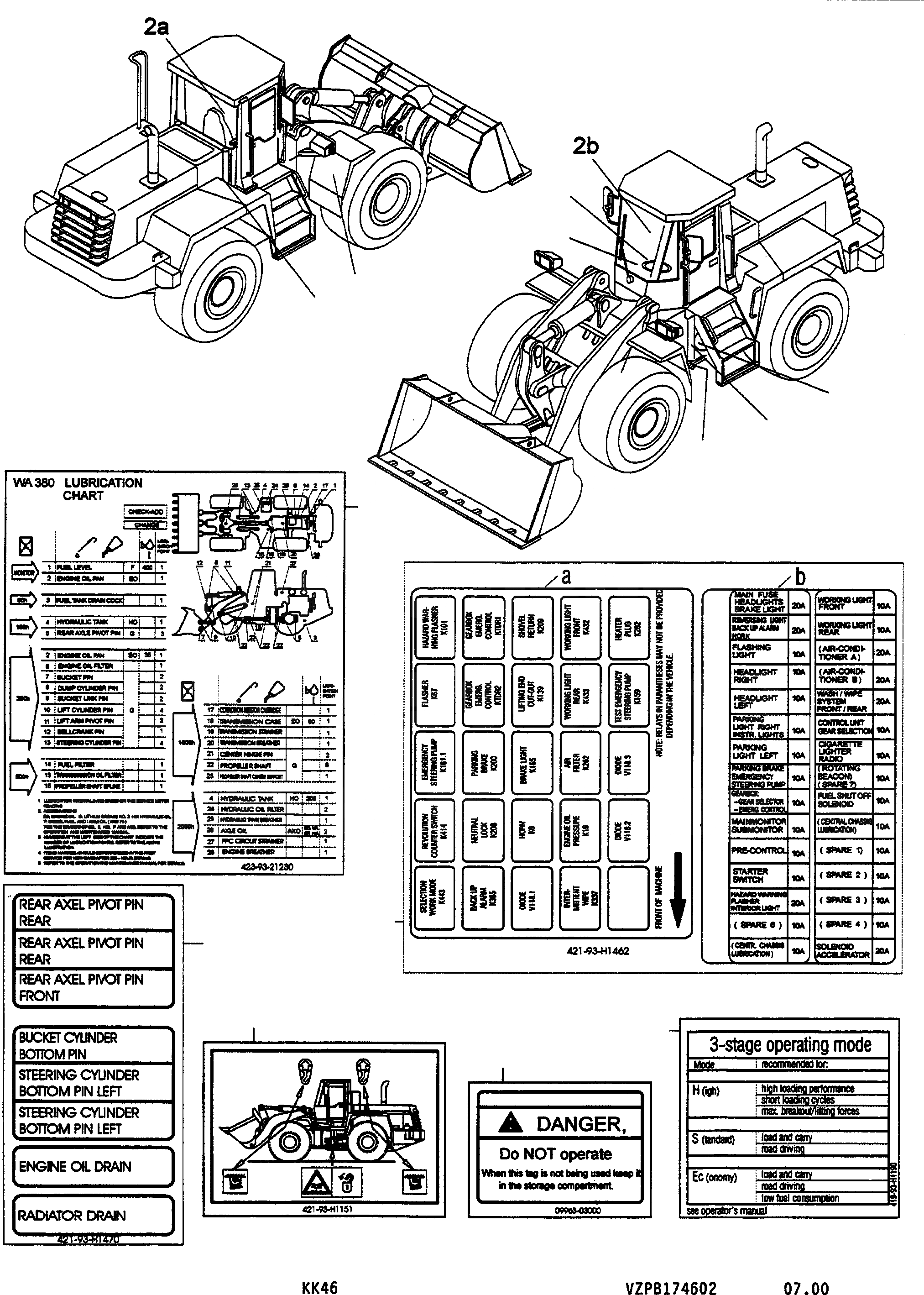 Схема запчастей Komatsu WA380-3 active - ТАБЛИЧКИS, АНГЛ. ИНСТРУМЕНТ, АКСЕССУАРЫ, БУКВЕНН.