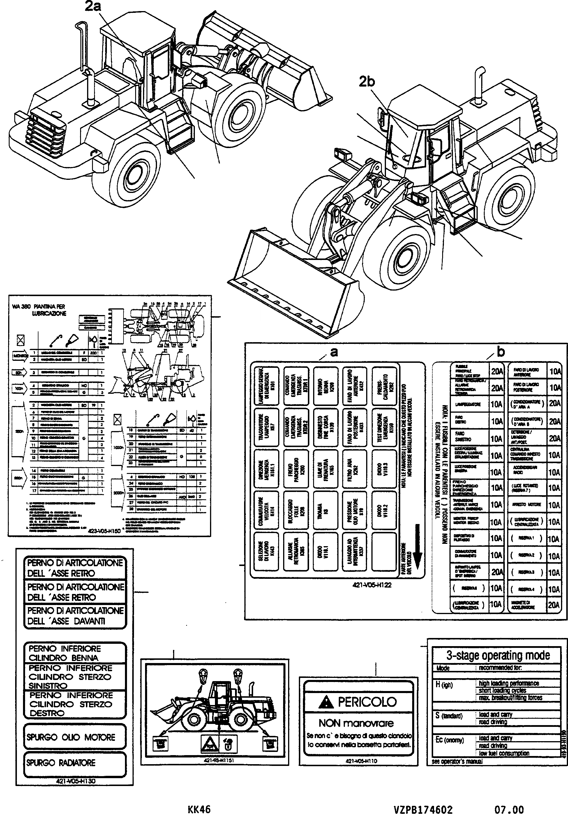 Схема запчастей Komatsu WA380-3 active - ТАБЛИЧКИS, ИТАЛИЯ ИНСТРУМЕНТ, АКСЕССУАРЫ, БУКВЕНН.