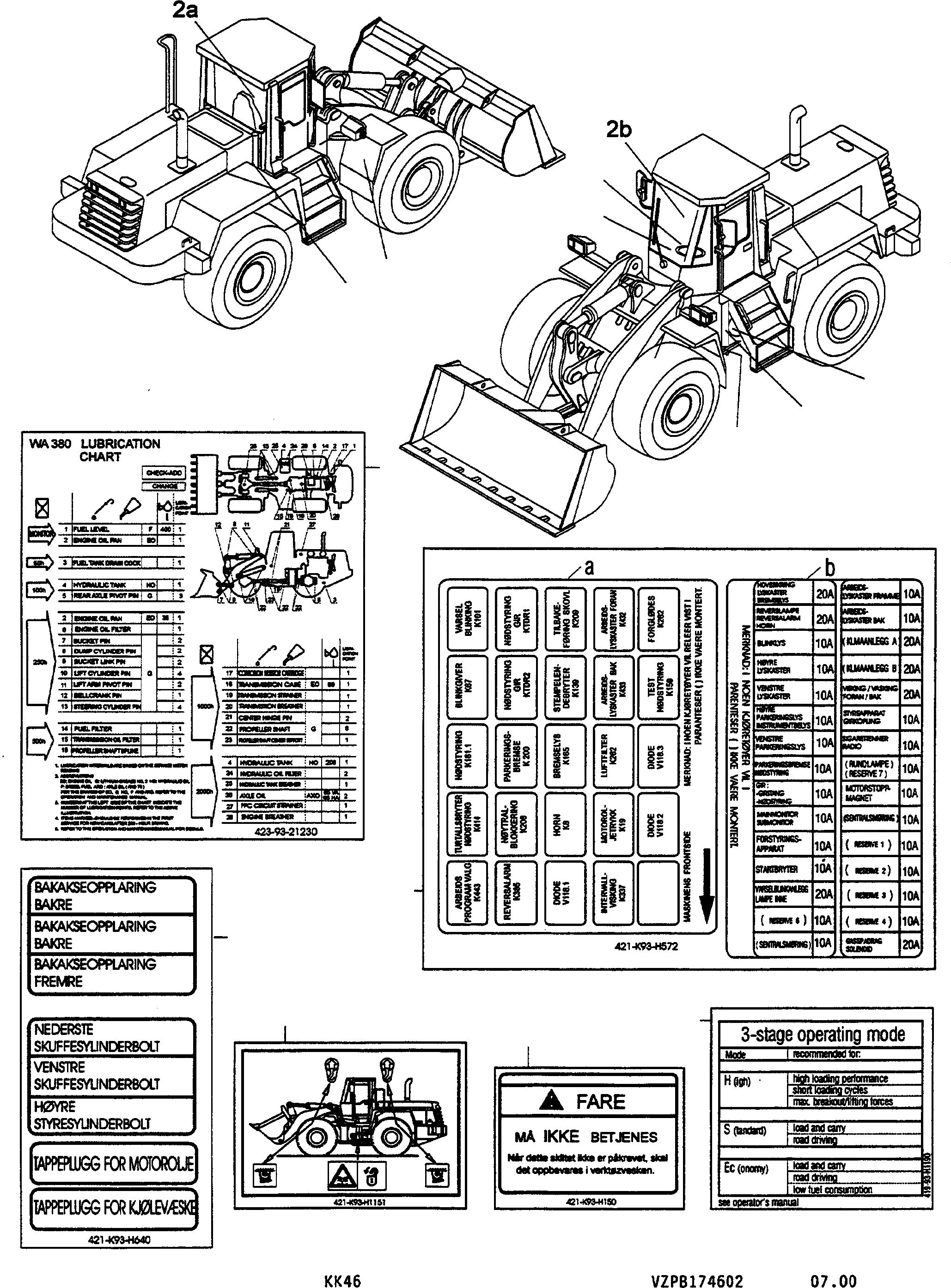 Схема запчастей Komatsu WA380-3 active - ТАБЛИЧКИS, NORWEGIAN ИНСТРУМЕНТ, АКСЕССУАРЫ, БУКВЕНН.