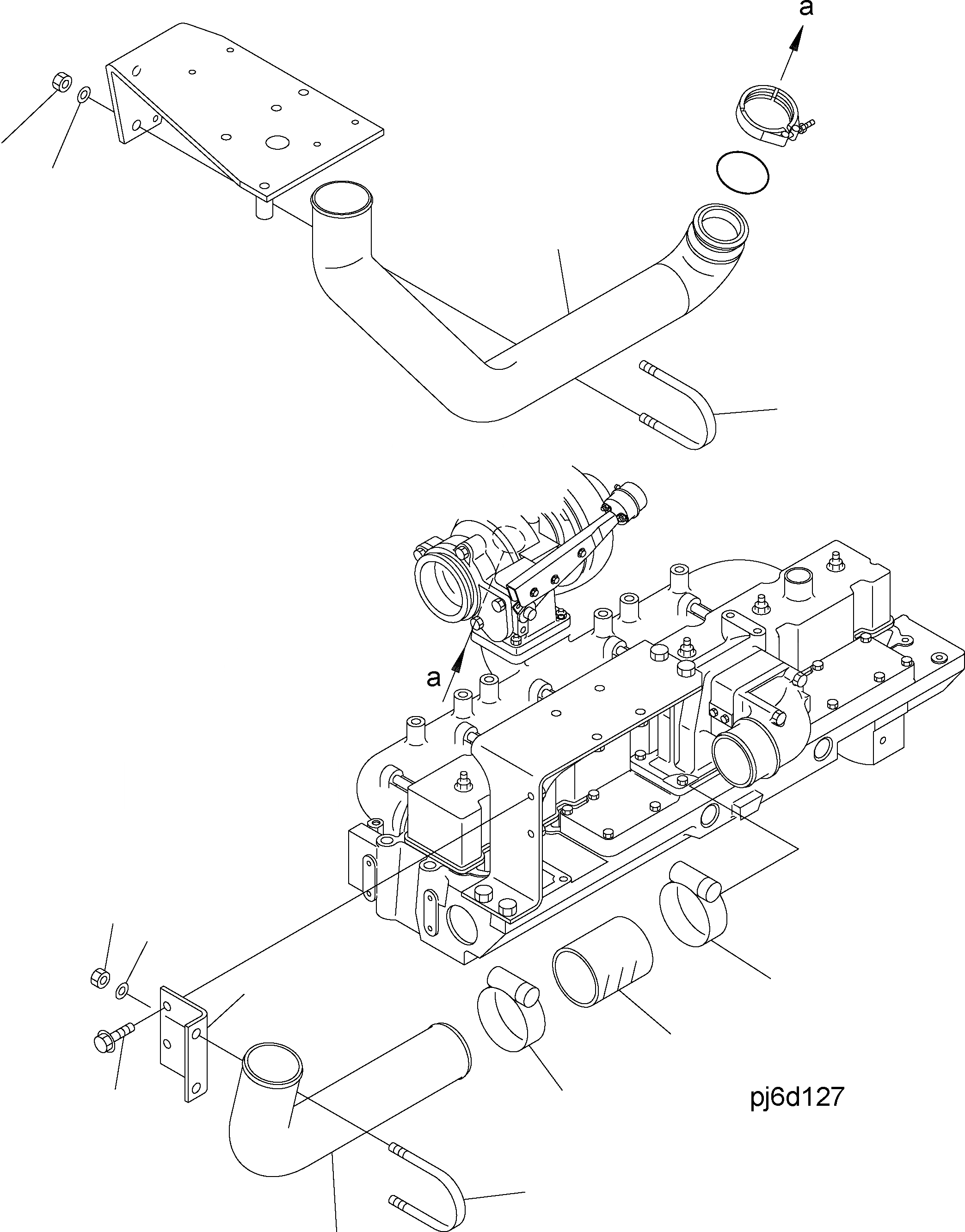 Схема запчастей Komatsu WA380-5 - ВОЗД. PIPE(№87-) AA ДВИГАТЕЛЬ