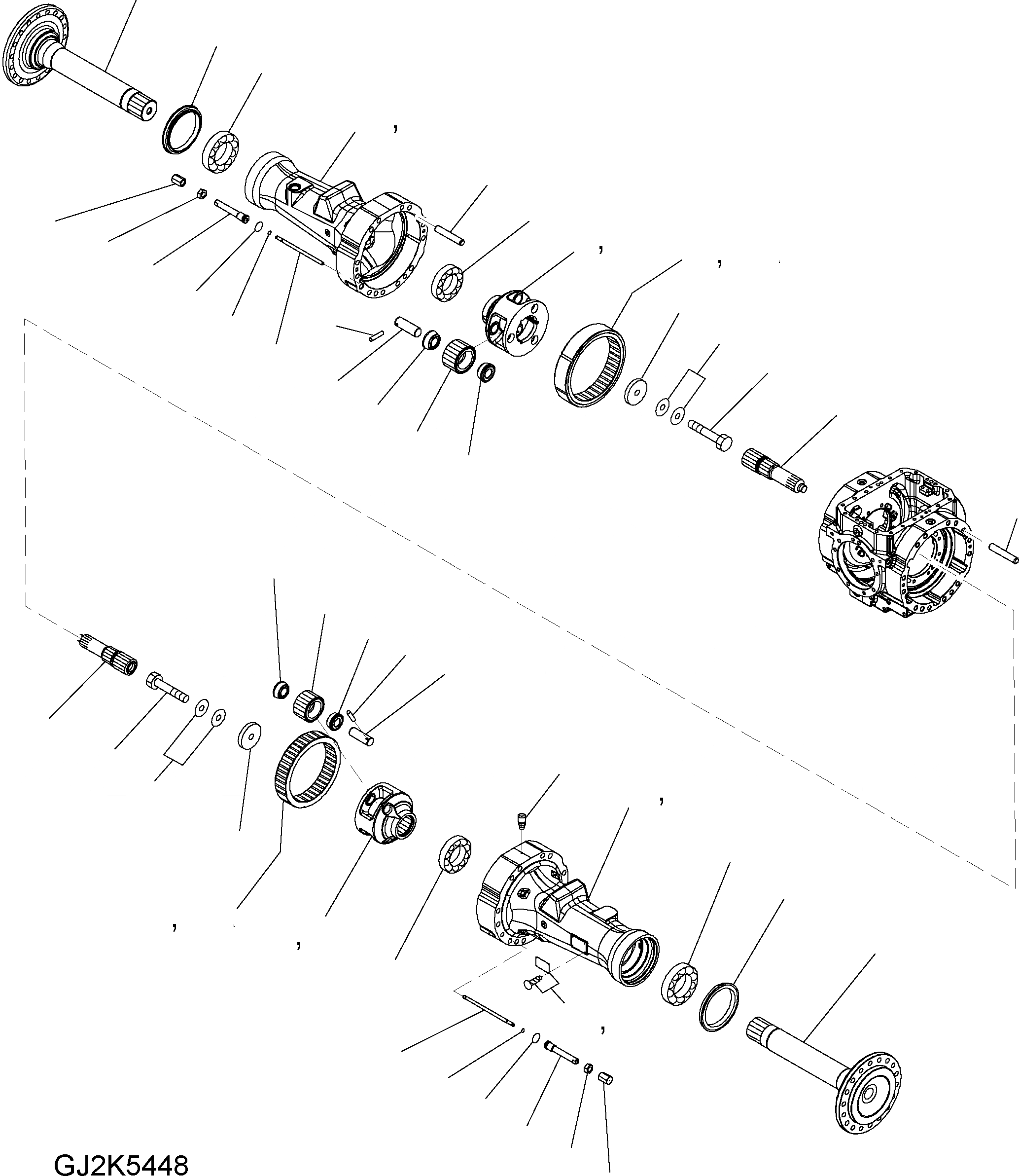 Схема запчастей Komatsu WA380-5 - ЗАДН. МОСТ (КОНЕЧНАЯ ПЕРЕДАЧА) F ТРАНСМИССИЯ