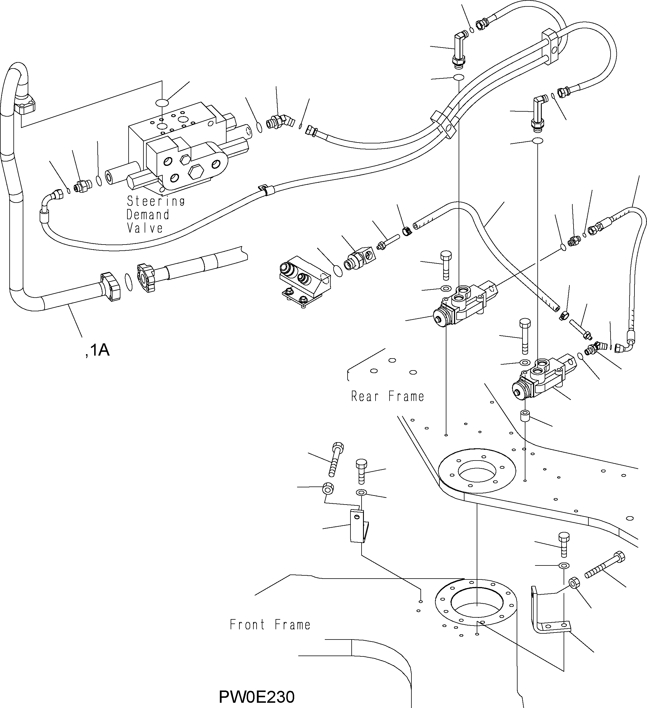 Схема запчастей Komatsu WA380-5 - ЛИНИЯ НАСОСА (ДЛЯ ORBITROL КЛАПАН) H ГИДРАВЛИКА