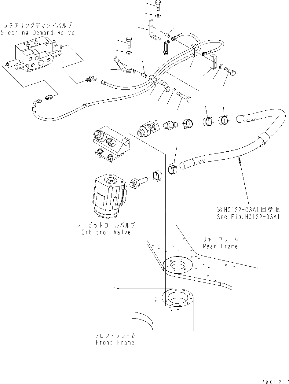 Схема запчастей Komatsu WA380-5 - КЛАПАН ОСТАНОВКИ ЛИНИЯ (ДЛЯ ORBITROL КЛАПАН) H ГИДРАВЛИКА