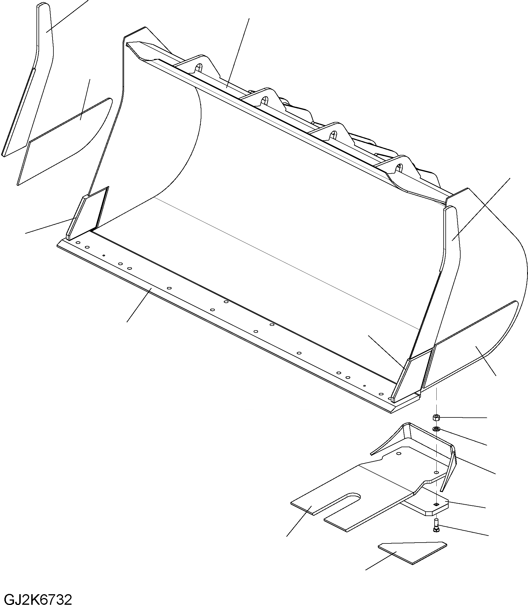 Схема запчастей Komatsu WA380-5 - QC - КОВШ .M (ТИП C) (W/O TEETH) T РАБОЧЕЕ ОБОРУДОВАНИЕ