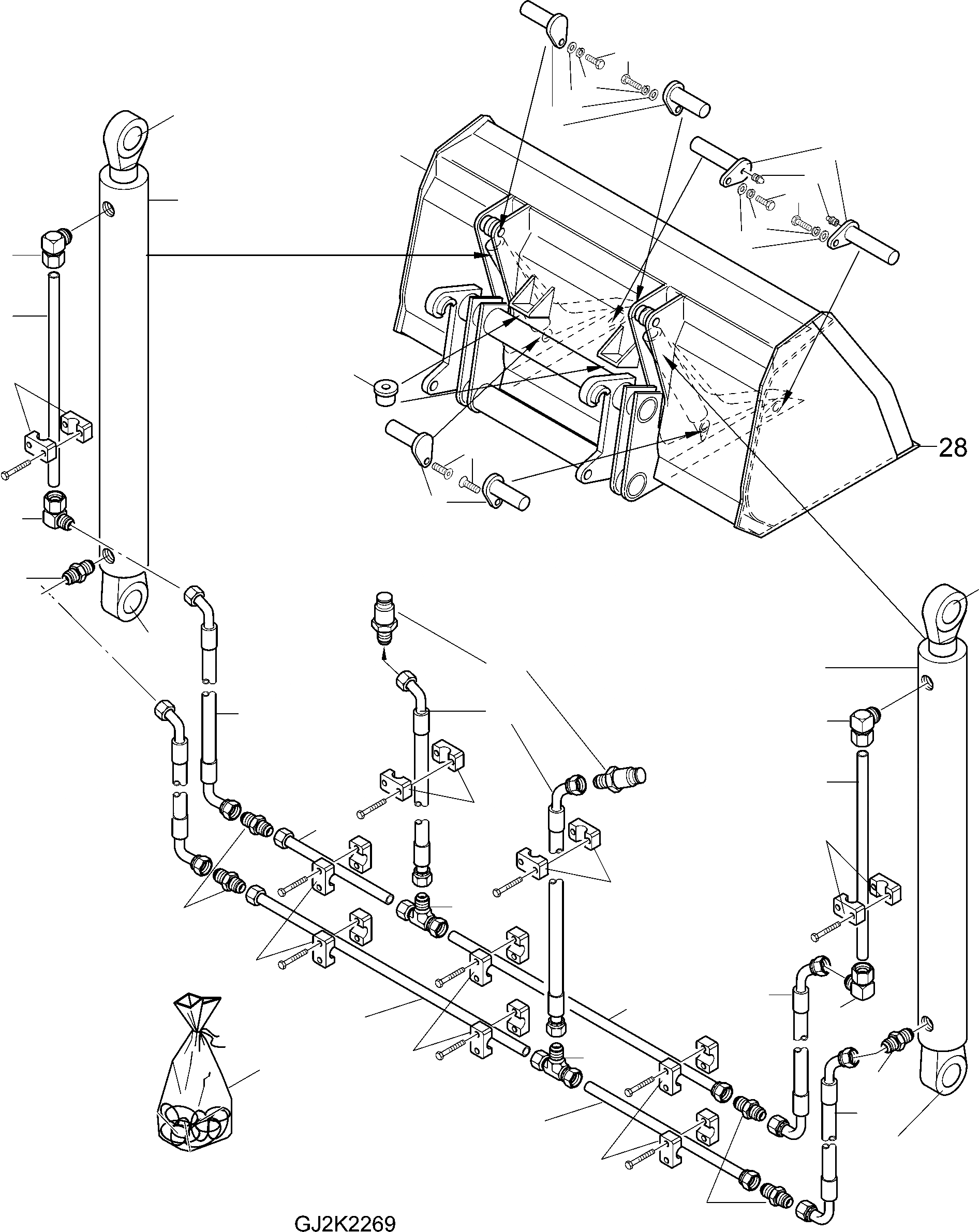 Схема запчастей Komatsu WA380-5 - QC - КОВШ 8.M (ВЫС. РАЗГРУЗКА КОВШ) T РАБОЧЕЕ ОБОРУДОВАНИЕ