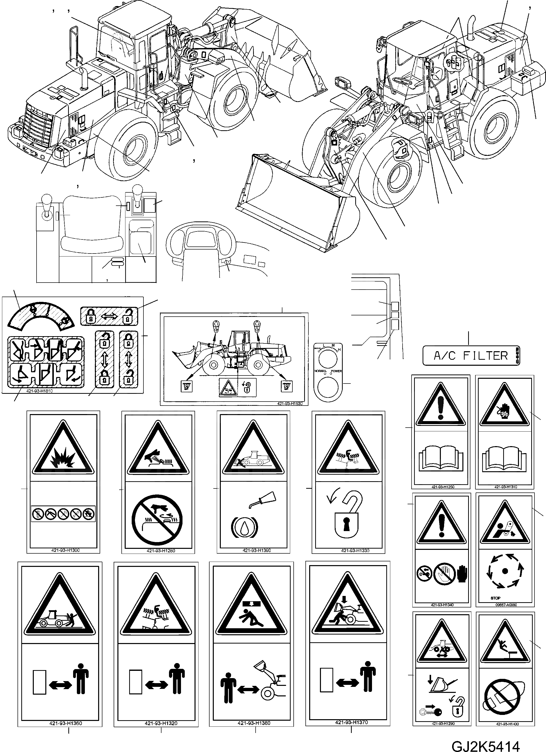 Схема запчастей Komatsu WA380-5 - ТАБЛИЧКИ COMMON ЧАСТИ (/) U МАРКИРОВКА