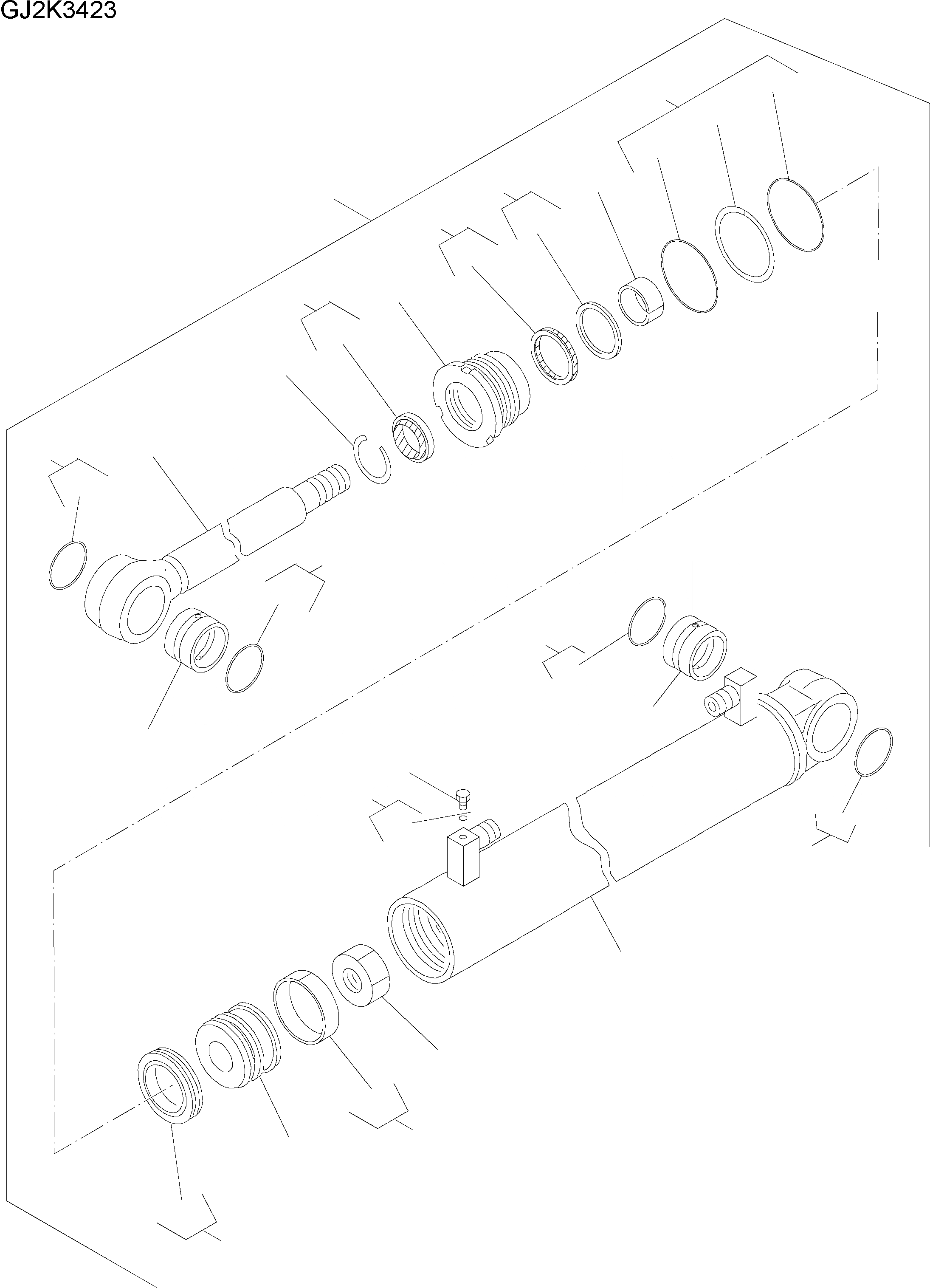 Схема запчастей Komatsu WA380-5 - ЦИЛИНДР РУЛЕВ. УПР-Я (ВНУТР. ЧАСТИ) Y ОСНОВН. КОМПОНЕНТЫ И РЕМКОМПЛЕКТЫ