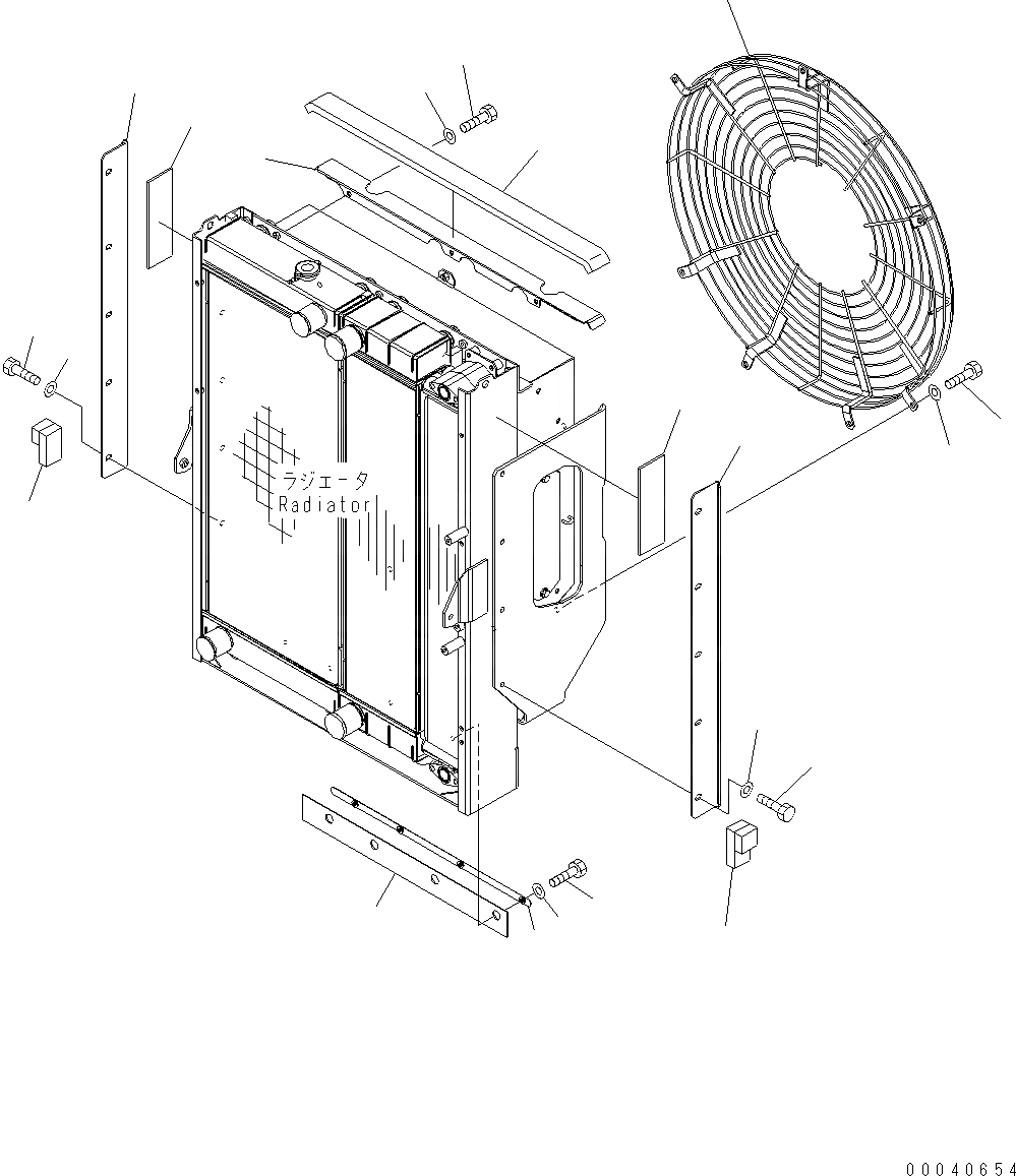 Схема запчастей Komatsu WA380-6 - РАДИАТОР (ЗАЩИТА ВЕНТИЛЯТОРА И ЩИТКИ) C СИСТЕМА ОХЛАЖДЕНИЯ