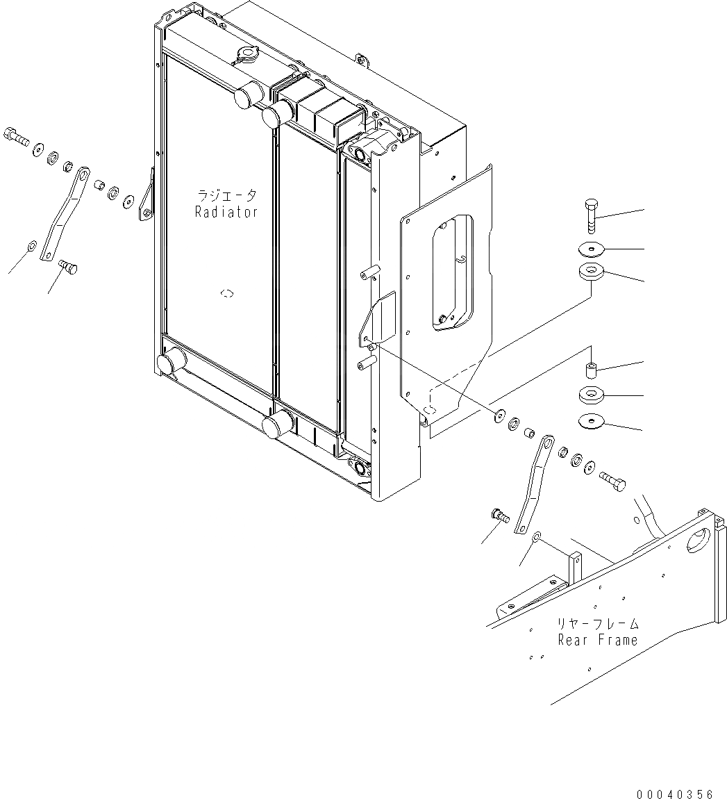 Схема запчастей Komatsu WA380-6 - РАДИАТОР (КРЕПЛЕНИЕ РАДИАТОРА) C СИСТЕМА ОХЛАЖДЕНИЯ