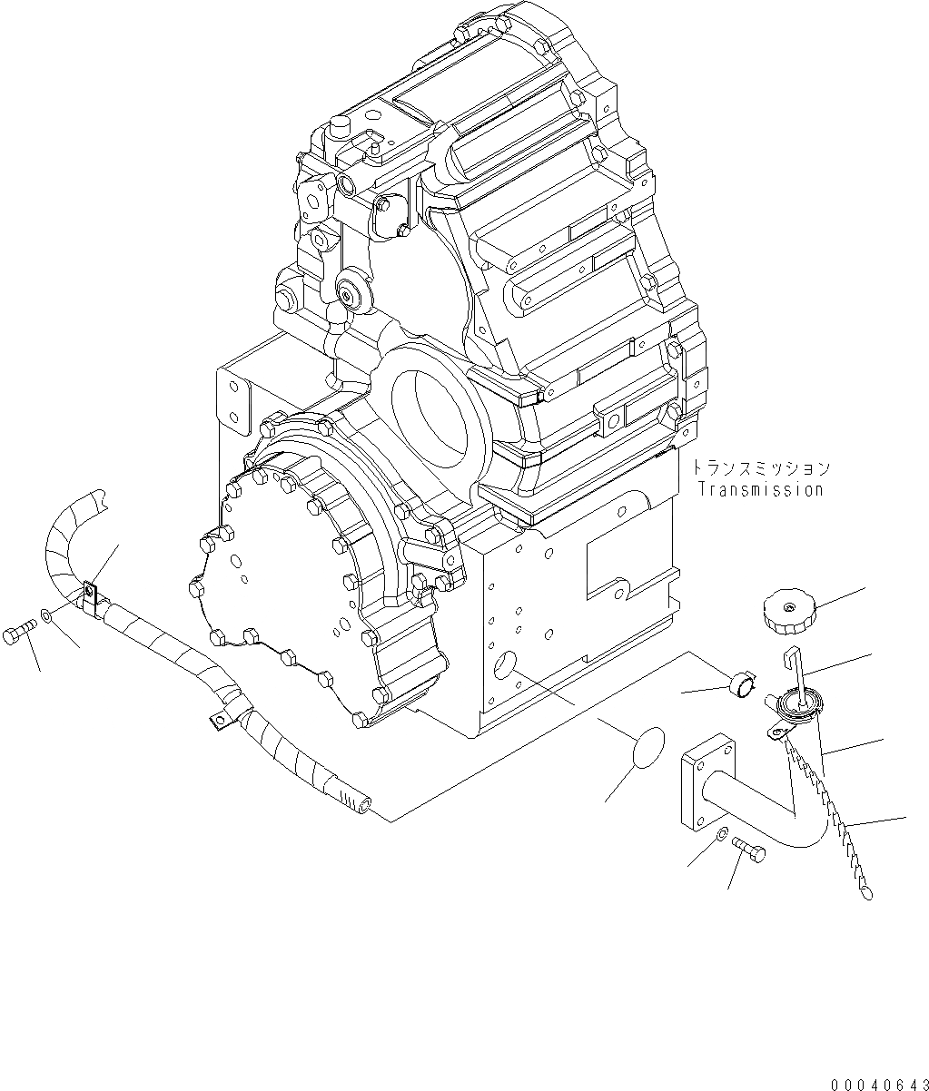 Схема запчастей Komatsu WA380-6 - ГИДРОТРАНСФОРМАТОР И ТРАНСМИССИЯ (НАПОЛНИТЕЛЬ ТРУБКА) F ТРАНСМИССИЯ