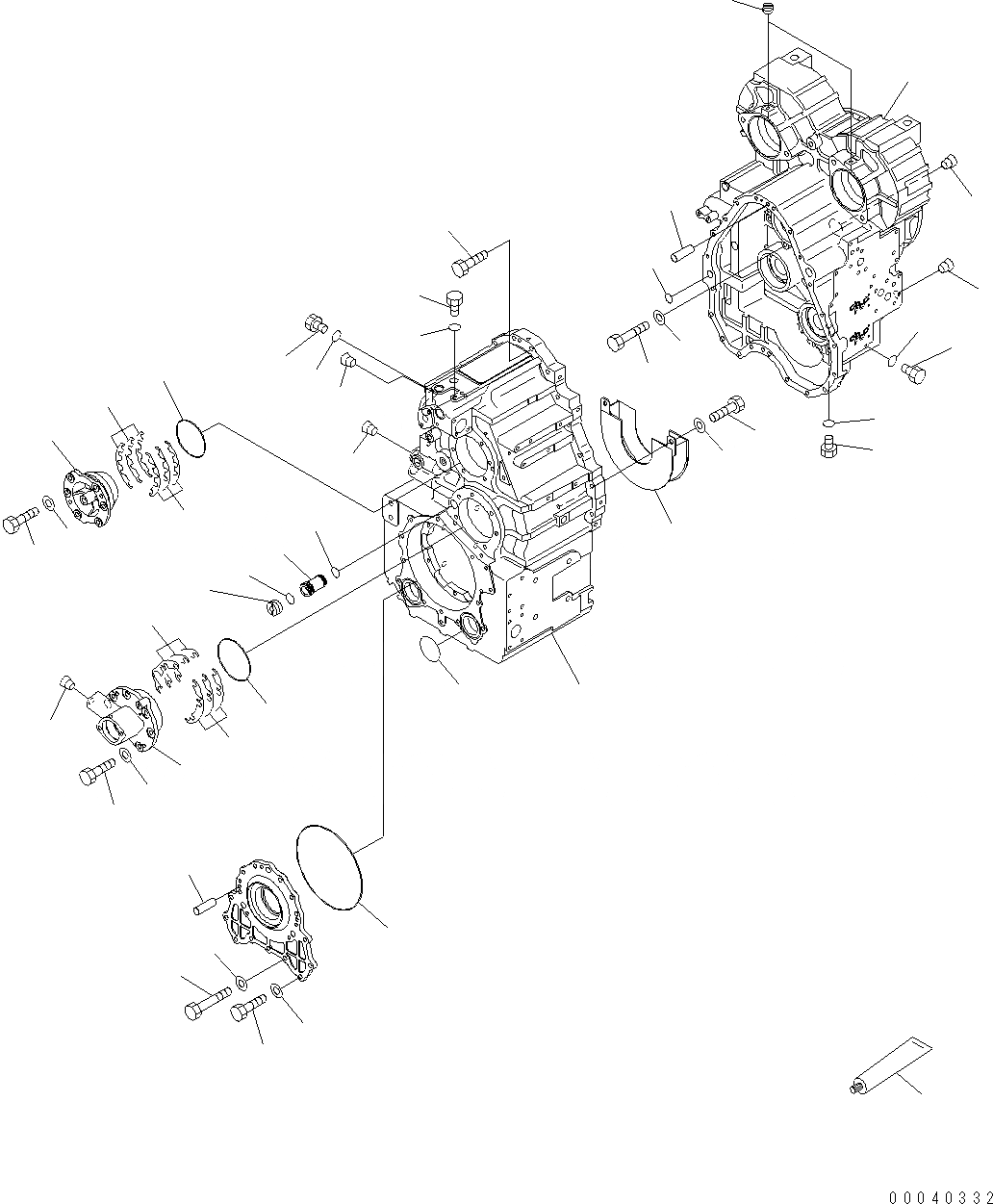 Схема запчастей Komatsu WA380-6 - ТРАНСМИССИЯ (КОРПУС ТРАНСМИССИИ) F ТРАНСМИССИЯ