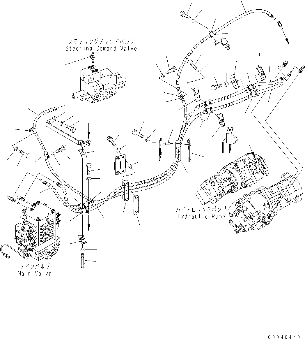 Схема запчастей Komatsu WA380-6 - ГИДРОЛИНИЯ ( СЕКЦ. PPC) (LS ЛИНИЯ) H ГИДРАВЛИКА