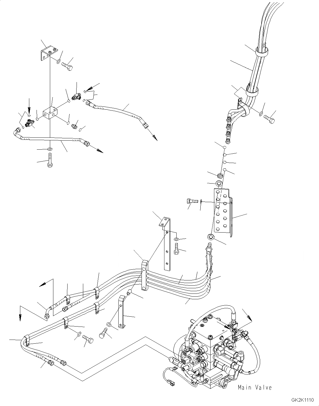 Схема запчастей Komatsu WA380-6 - ГИДРОЛИНИЯ ( СЕКЦ. PPC) (ТРУБЫ) H ГИДРАВЛИКА