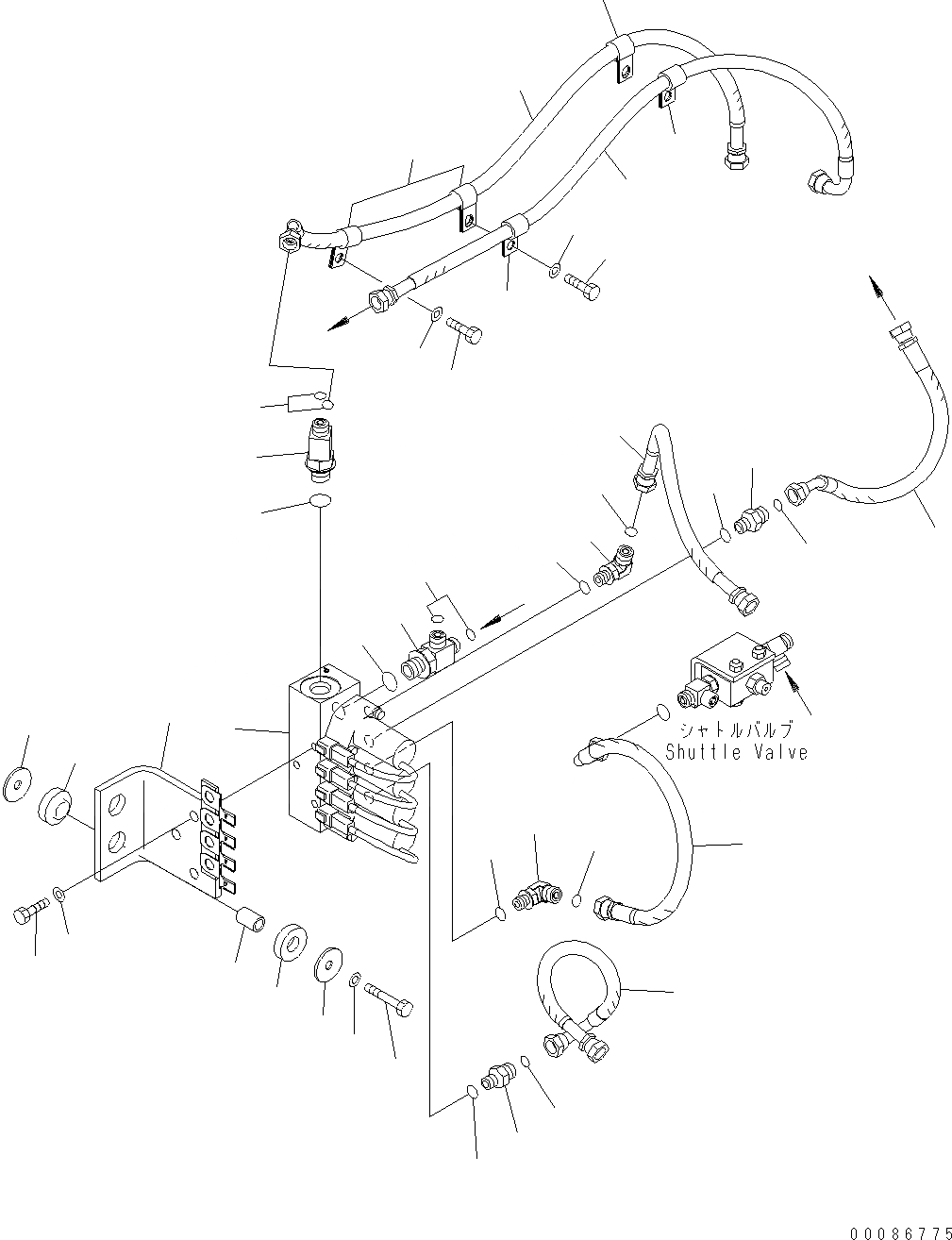 Схема запчастей Komatsu WA380-6 - ГИДРОЛИНИЯ ( СЕКЦ. EPC) (ТРУБЫ) H ГИДРАВЛИКА