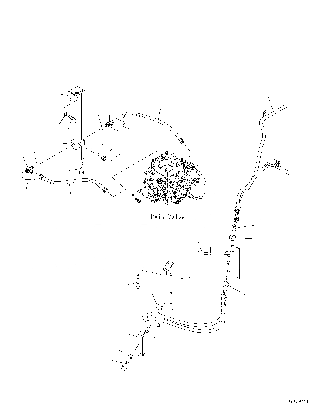 Схема запчастей Komatsu WA380-6 - ГИДРОЛИНИЯ ( СЕКЦ. EPC) (РАСПРЕДЕЛИТ. КЛАПАН ТРУБЫ) H ГИДРАВЛИКА
